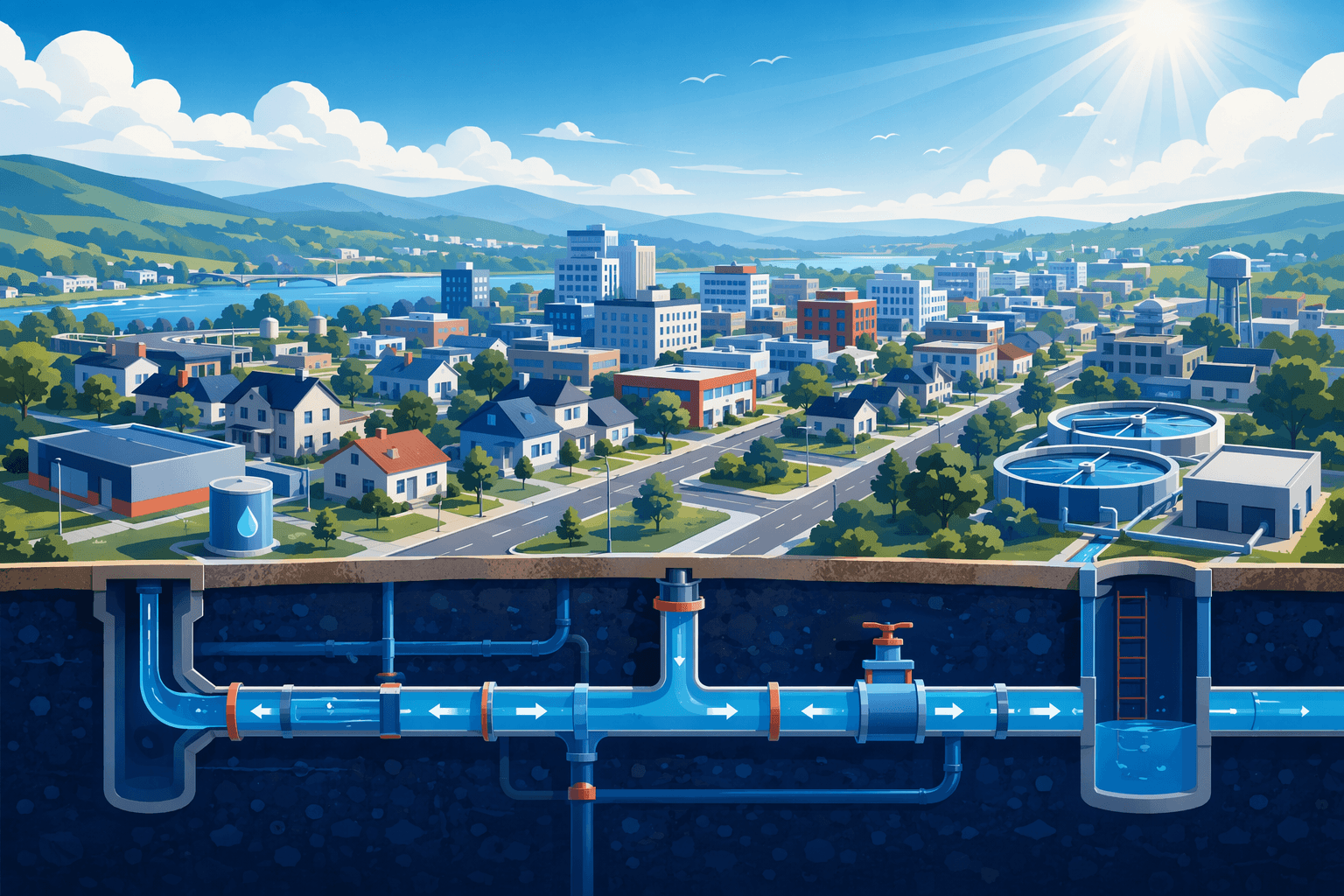 Sewer infrastructure - illustration, Jake Team LLC