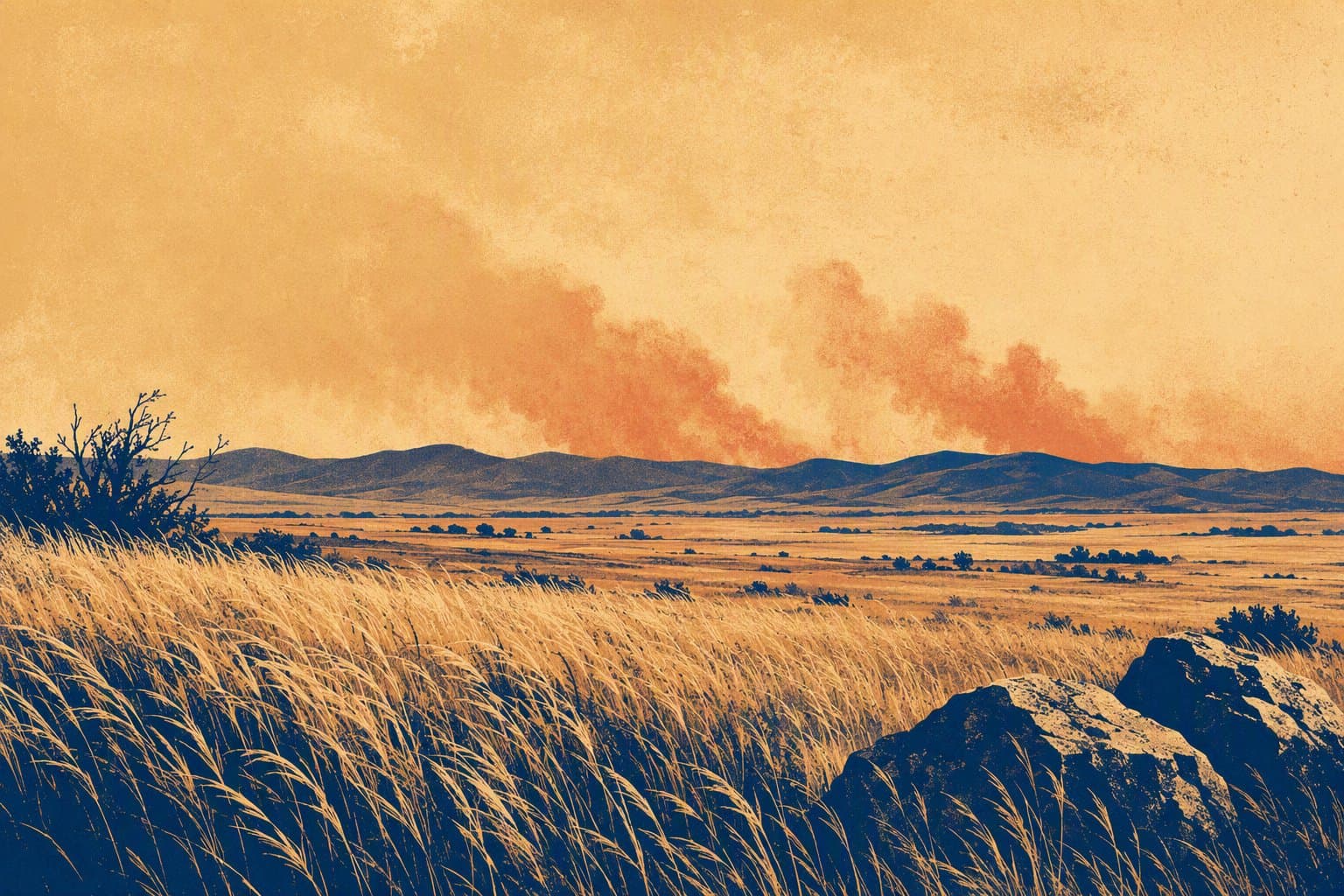 Grass Fire Response - illustration, Jake Team LLC