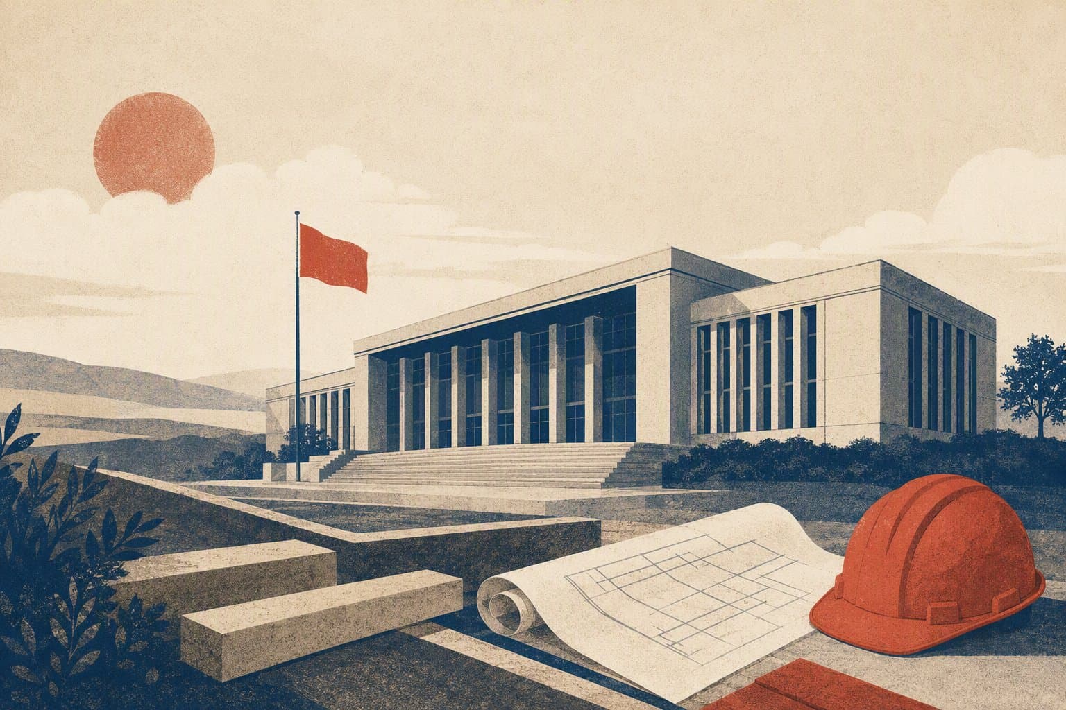civic infrastructure construction - illustration, Jake Team LLC