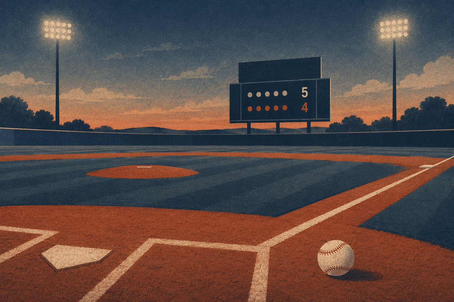 Late-Inning Baseball - illustration, Jake Team LLC