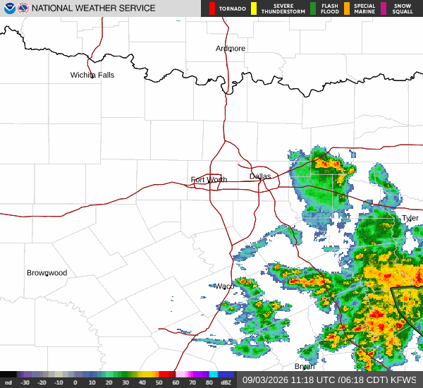 National Weather Service radar for North Texas (KFWS)