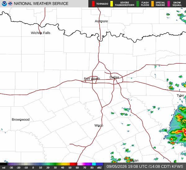 National Weather Service radar for North Texas (KFWS)