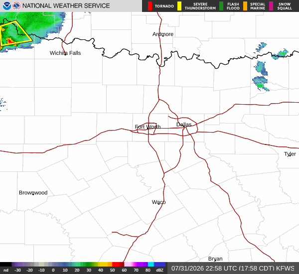 National Weather Service radar for North Texas (KFWS)