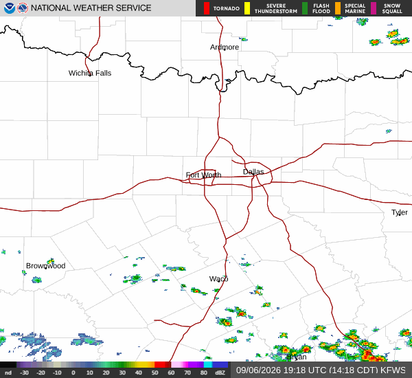 National Weather Service radar for North Texas (KFWS)